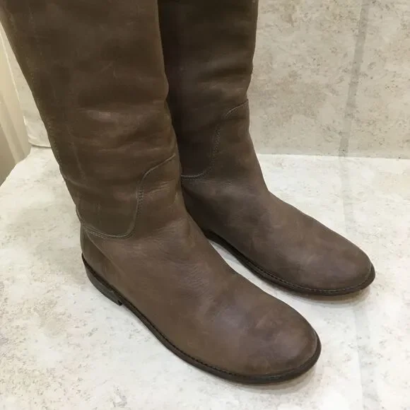 FRYE LEATHER PAIGE TALL RIDING BOOTS - Picture 2 of 14